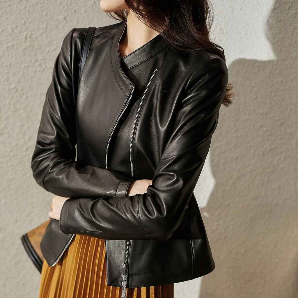 Jaqueta Feminina de Couro Mallory