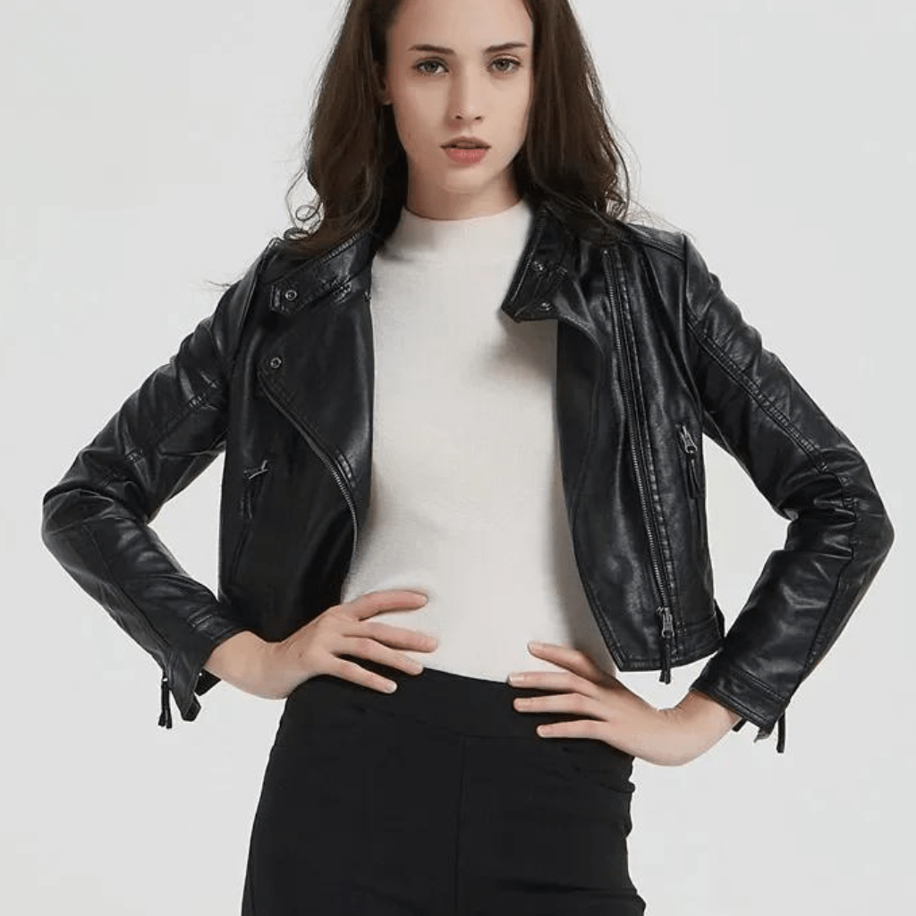 jaqueta-feminina-de-couro-preta-slim-2027864 - Kabani