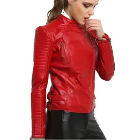 Jaqueta Feminina em Couro Legítimo Outerside