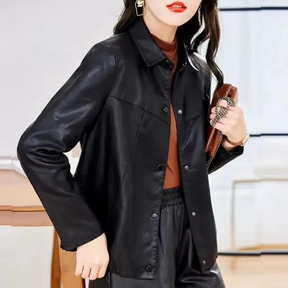 Jaqueta Feminina de Couro Donna Vintage