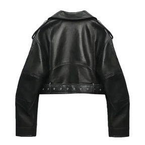 Jaqueta Feminina de Couro Slim Trendy