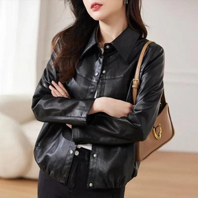 Jaqueta Feminina de Couro Donna Vintage