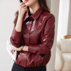 Jaqueta Feminina de Couro Donna Vintage