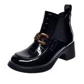 Bota Feminina de Couro Chelsea Preta