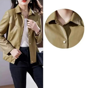 Jaqueta Feminina de Couro Donna Vintage