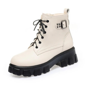 Bota Feminina de Couro Aveludada Fashion
