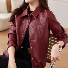 Jaqueta Feminina de Couro Donna Vintage