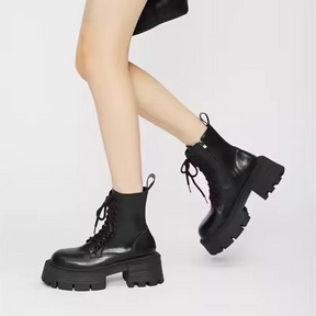 Bota Feminina Coturno Salto Grosso Queen