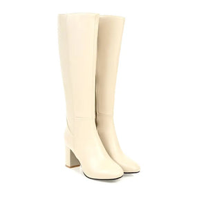 Bota Feminina de Couro Cano Alto Ladie