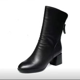 Bota Feminina de Couro Inverno Chelsea