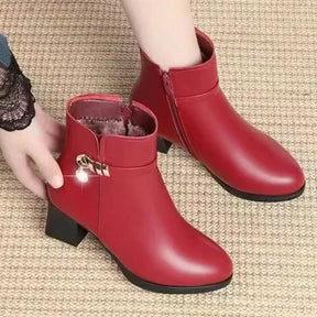 Bota Feminina de Couro Inverno Plus