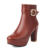 Bota Feminina de Couro com Salto Mighty