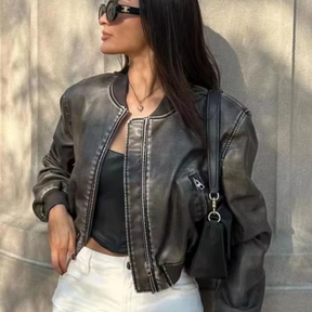 Jaqueta Feminina de Couro Outerwear