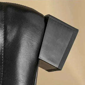 Bota Feminina de Couro Bico Quadrado