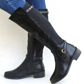 Bota Feminina de Couro Cano Alto Lua