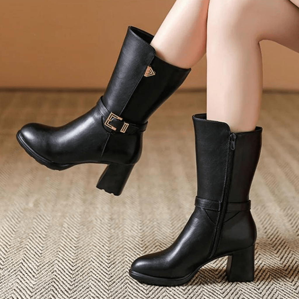 bota-feminina-de-couro-aveludada-alexa-5607206 - Kabani