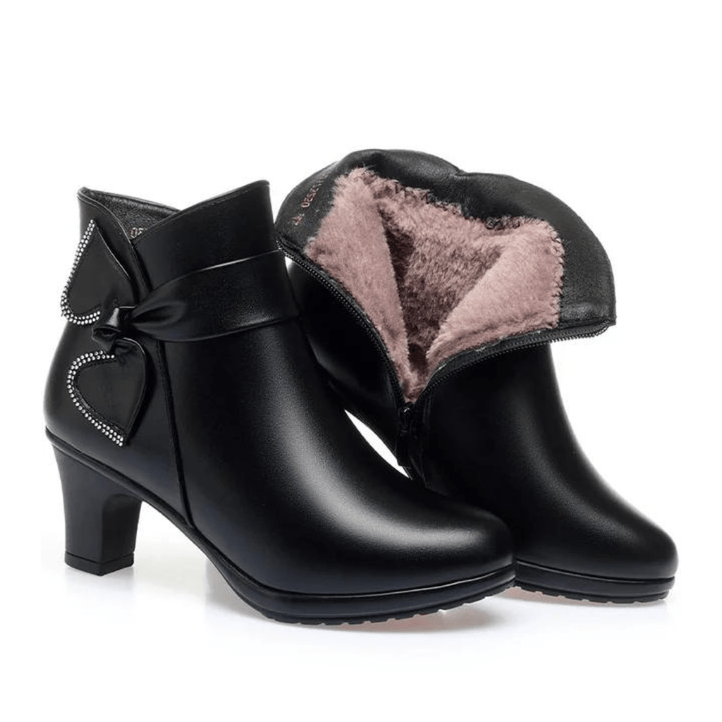 Bota Feminina de Couro Aveludada Lumiss - Kabani