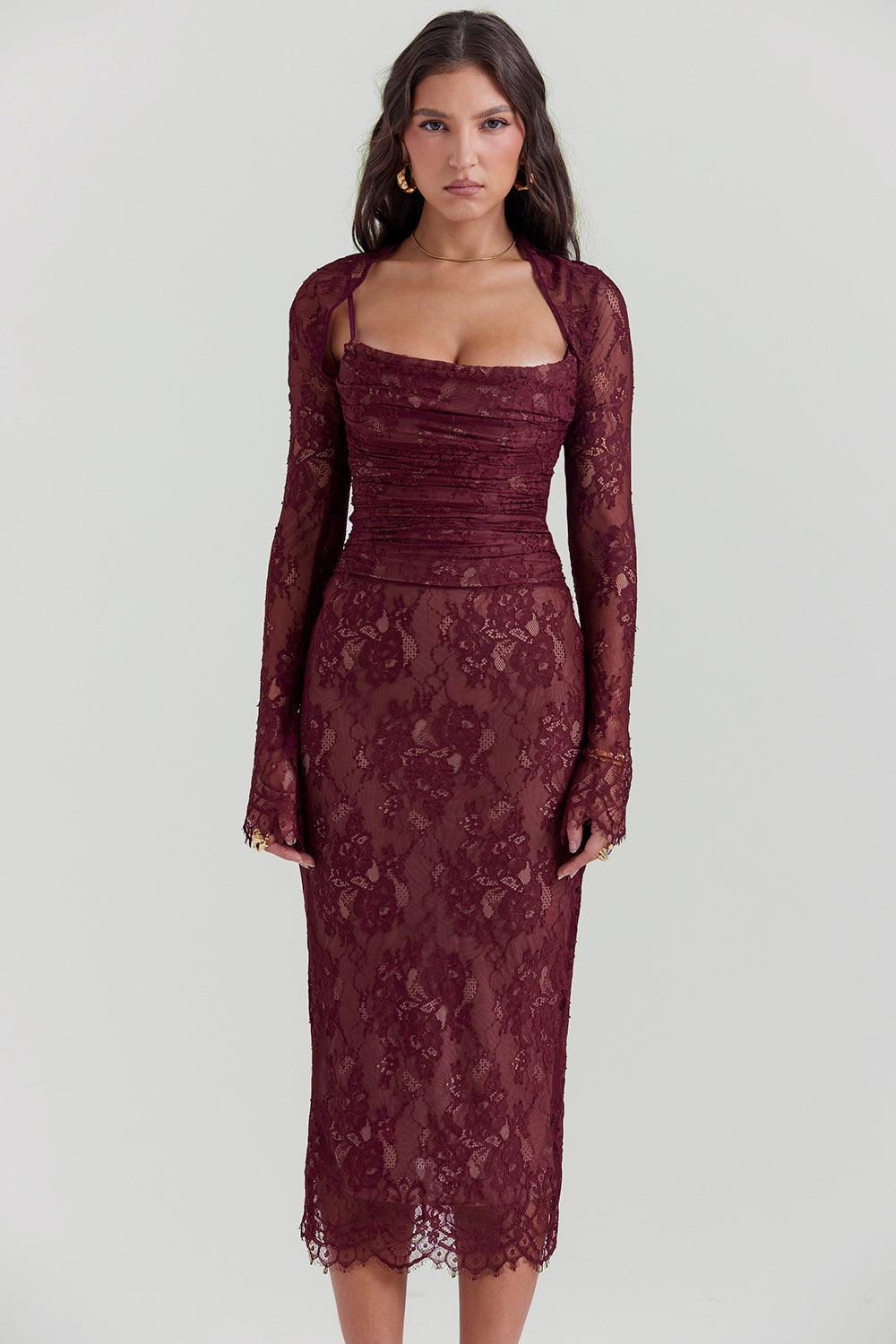 Vestido Midi Bustier Renda Alice - Kabani