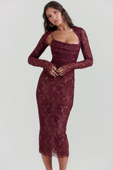 Vestido Midi Bustier Renda Alice