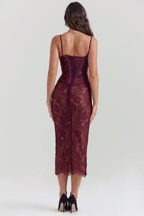 Vestido Midi Bustier Renda Alice