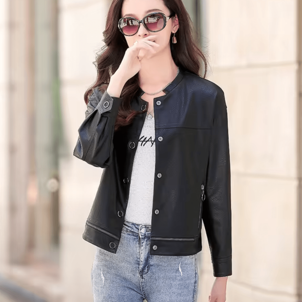 jaqueta-feminina-de-couro-outwear-slim-7598909 - Kabani